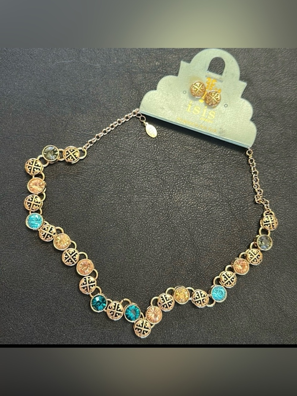 ISIS Creative Goldtone Necklace & Earring Set NWT
